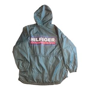 Vintage Tommy Hilfiger Windbreaker Mens Extra Large Green Athletic Gear Full Zip